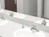 Public bathroom sinks with PHS products