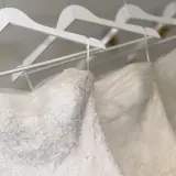Wedding dress on hangers